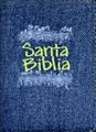 Biblia jean desgaste verde con cierre