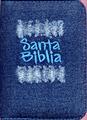Biblia desgaste azul con cierre