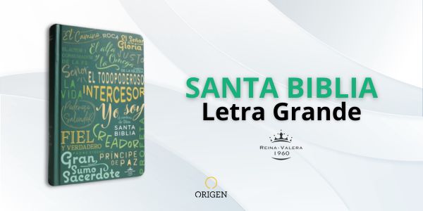 Biblia RV60/Nombres De Dios/Letra Grande/Tamaño Manual/Tapa Dura/Verde Olivo