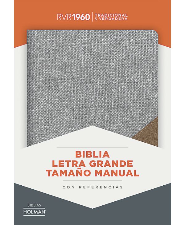 Biblia RVR1960/Letra Grande/Tamaño Manual/Simil Piel/Gris Marron