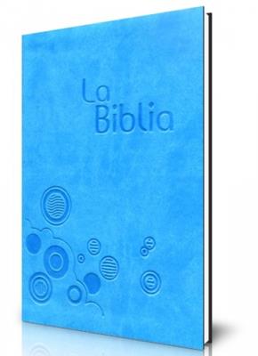 Biblia flexible agua marina con cierre (flexible)