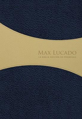 Biblia De Promesas Piel Especial Azul Crema Max Lucado