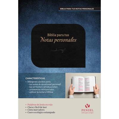 Biblia Para Tus Notas Personales - Negro (Cuero ecológico) [Biblia]