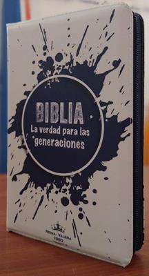 Biblia RVR60/Forro Cierre/Blanco-Negro/La Verdad Para Las Generaciones