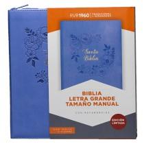 Biblia RVR60/Manual/Letra Grande/Simil Piel/Morado/Cierre/Indice