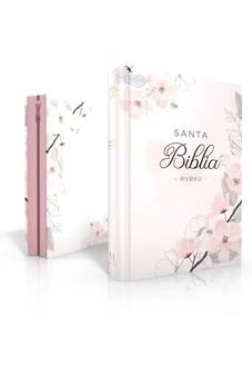 Biblia RVR 1960 Letra Grande Tamaño Manual Tapa Dura Rosa Floral