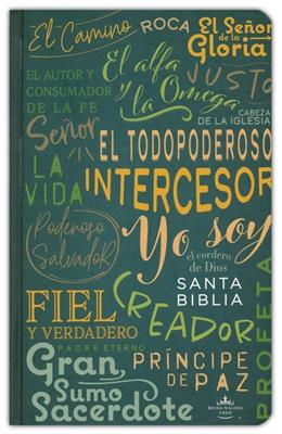 Biblia RV60/Nombres De Dios/Letra Grande/Tamaño Manual/Tapa Dura/Verde Olivo