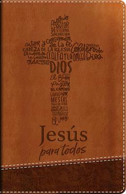Santa Biblia de Promesas RVR-1960, Jesús para todos, Letra Grande / Tamaño Manual, Piel especial, Café