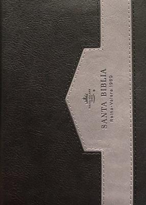Biblia RVR60/025czti/Elegante Negro/Gris/Imitacion Piel Alta Calidad