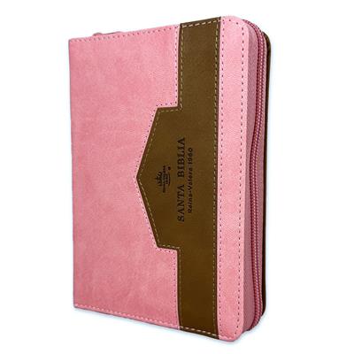 Biblia RVR60/025czti/Elegante Rosa/Cafe/Imitacion Piel Alta Calidad