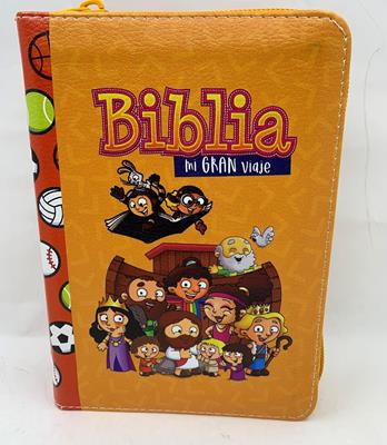 Biblia Mi Gran Viaje RVR60/Imitacion Piel/Naranja/Cierre