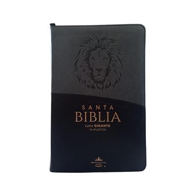 Biblia RVR60/Letra Gigante/Negro/Gris/Leon