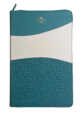 Biblia /RVR6065CZ LG PJR/ Clasica Bitono Turquesa/Blanco