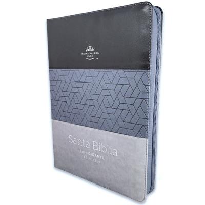 Biblia /RVR6085czti/ Letra Gigante PJR/ Tricolor Negro Gris Índice Cierre
