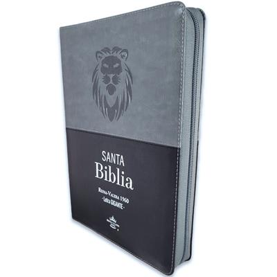 Biblia /RVR6085czti/ LG PJR Expresate Leon Negro-Gris Índice Cierre