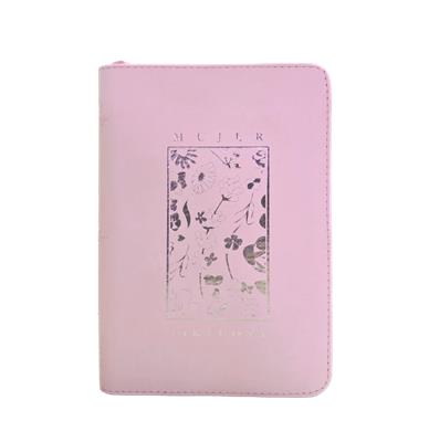 Biblia/ RVR066LGZP JR Mujer Virtuosa/ Rosada Canto Plateado