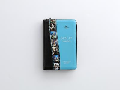 Biblia RVR6065cz/ Héroes Negro Azul/ I.Piel Cierre