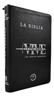 Biblia/ RVR066LGZT PJR /Negra Canto Plateado /Vive La Palabra