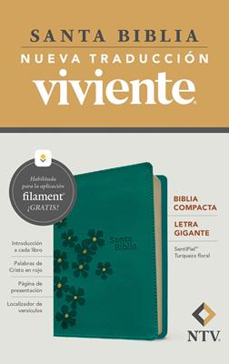 Biblia Compacta NTV/ Turquesa Floral/ LG Filamnet Sin Cierre
