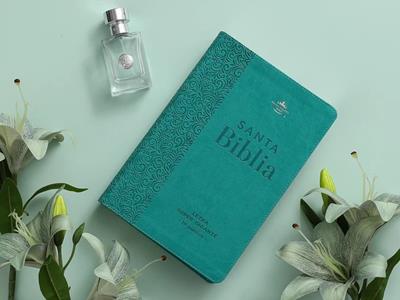 Biblia RVR6088cti/ Turquesa/ Super G. 19pts./ Canto Plat Indice Efeso