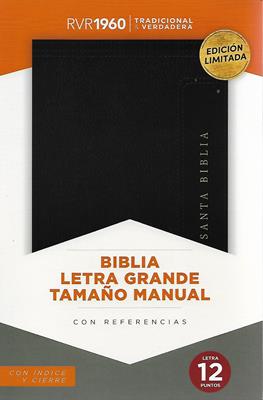 Biblia RVR60 Manual Letra Grande Semil Piel /Negro Indice Cierre
