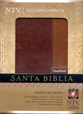Santa biblia NTV edición compacta duo tono cafe/cafe claro