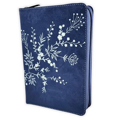 Biblia RVR60/ Compacta L.G/ Azul Flores/ Cierre Indice