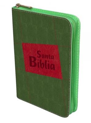 Biblia manual troquelada verde, vinilo
