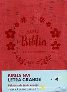 Biblia NVI Bolsillo Letra Grande C Italiano Roja (Piel) [Biblia]