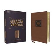 Biblia De Estudio NBLA/Gracia Y Verdad/Leathesoft/Café/Interior A Dos Colores (LeatherSoft Café )