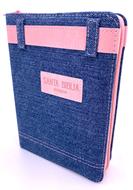 Biblia RVR60 Letra grande portatil JEAN cierre índice cinturón rosa