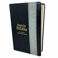 Biblia/RVR1960/Manual/Imitacion/Bitono/Negro-Gris (Imitación Piel)