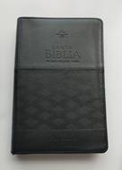Biblia RV60 PU Negro Con Cierre Y Canto Plateado (Imitación Piel)