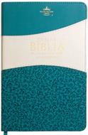 Biblia RVR60/Clasica Bitono Turquesa-Blanco (Imitación piel)