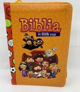 Biblia Mi Gran Viaje RVR60/Imitacion Piel/Naranja/Cierre (Imitación piel)