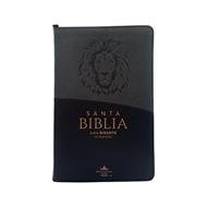 Biblia RVR60/Letra Gigante/Negro/Gris/Leon (Imitación piel)
