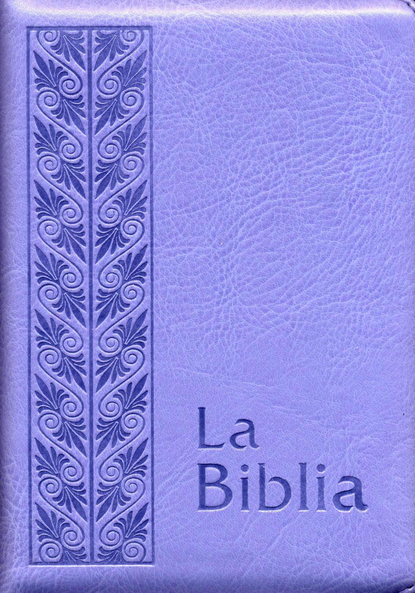 Biblia flexible cierre lila plateada con cierre