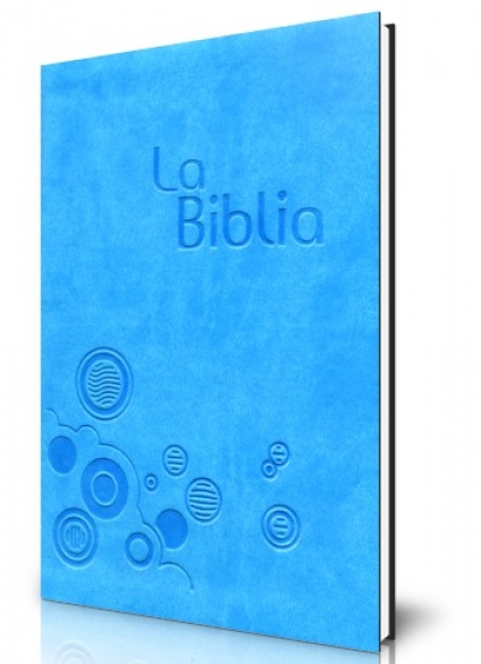 Biblia flexible agua marina con cierre