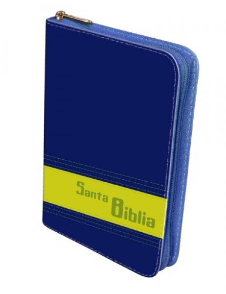 Biblia manual cosida azul, verde