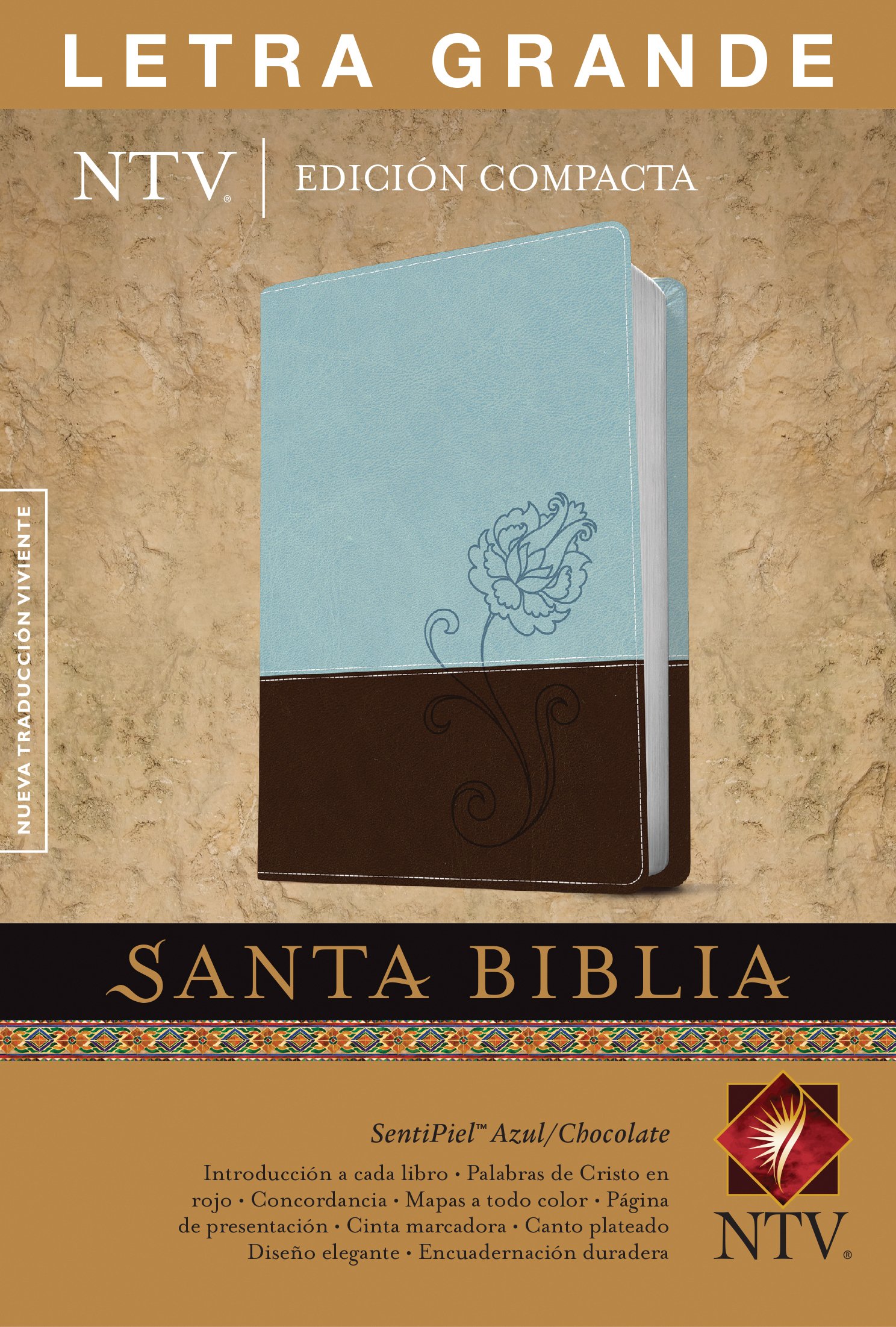 Biblia Edición Compacta  Letra grande Azul-Chocolate