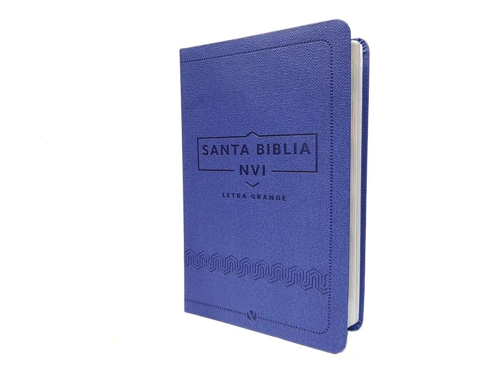Biblia NVI Letra Grande Cuero Italiano Azul