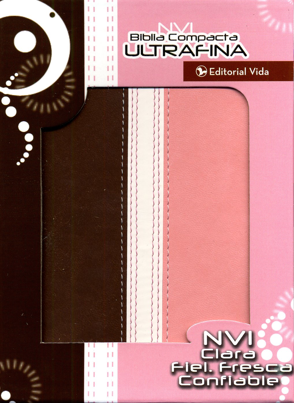 Biblia compacta ultrafina marron-rosa