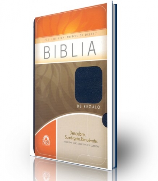 Biblia de regalo y premio NBD, piel imitada azul
