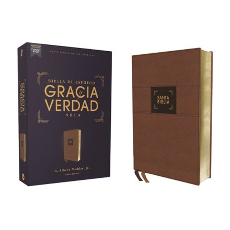Biblia De Estudio NBLA/Gracia Y Verdad/Leathesoft/Café/Interior A Dos Colores