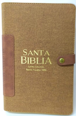 Biblia/RVR1960/Manual/Bitono/Broche/Vintage/Cafe Claro-Cafe Oscuro
