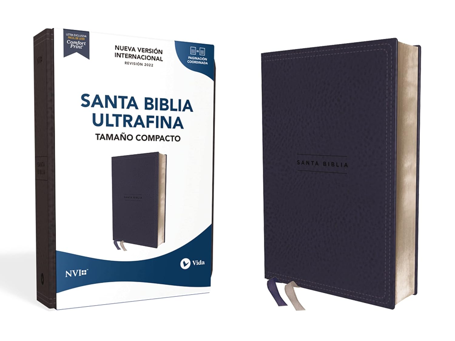 Biblia NVI/Ultrafina/Compacta/Piel Especial/Azul Marino