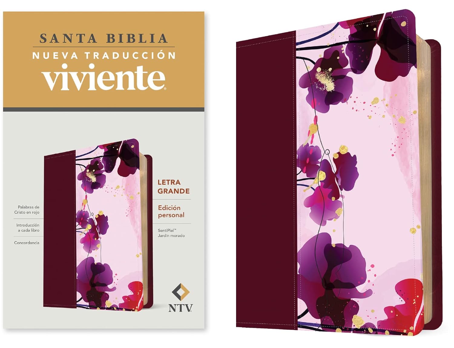 Biblia NTV/Edición Personal/Letra Grande/Jardín Morado
