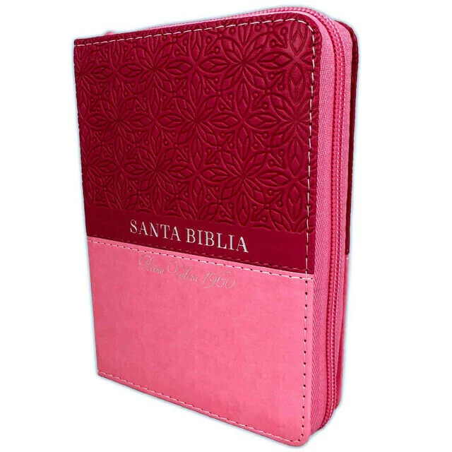 Biblia RVR60 025czti/PJR/Bifloral/Rosa/Rosa/Imitación Piel/ Índice