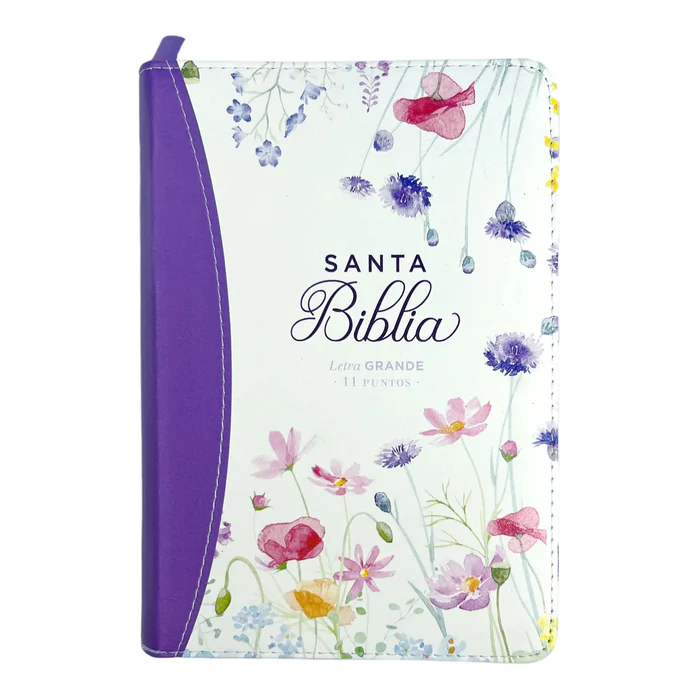 Biblia RVR60/045cz/cp/LG/PJR/Colección Primaveral Lila Oscuro Con Cierre