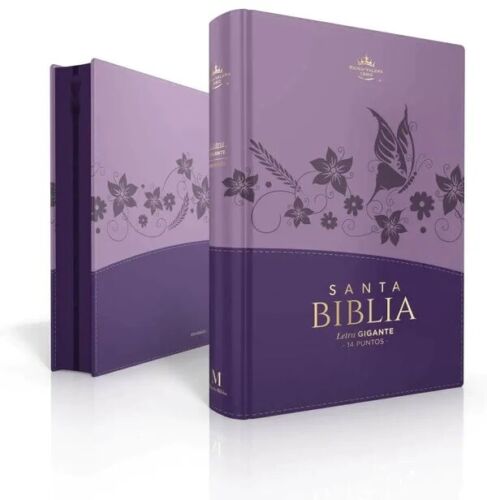 Biblia RVR60/Letra Gigante/Lila/Lila Con Flores
